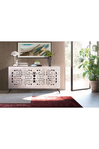 Buffet 2 portes en bois de manguier - 150 x 80 x 38 cm