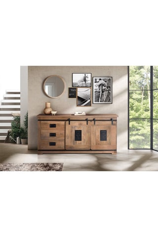 Buffet 2 portes en bois de manguier - 165 x 80 x 45 cm