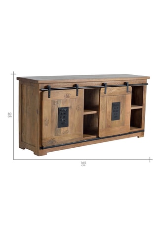 Buffet 2 portes en bois de manguier - 165 x 80 x 45 cm