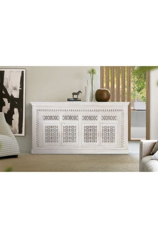 Buffet 4 portes en bois de manguier - 190 x 100 x 40 cm