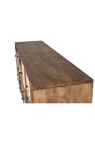 Buffet 11 tiroirs en bois de manguier - 160 x 40 x 76 cm