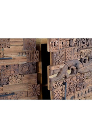 Buffet 2 portes en bois de manguier et bois - 150 x 92 x 50 cm