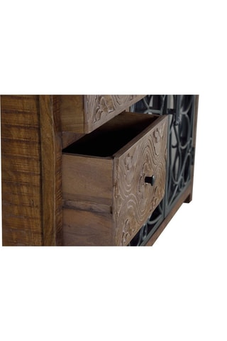 Buffet 2 portes en bois de manguier - 140 x 96 x 40 cm