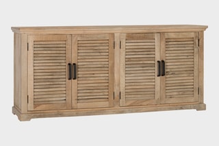 Buffet 4 portes en bois de manguier - 200 x 90 x 48 cm