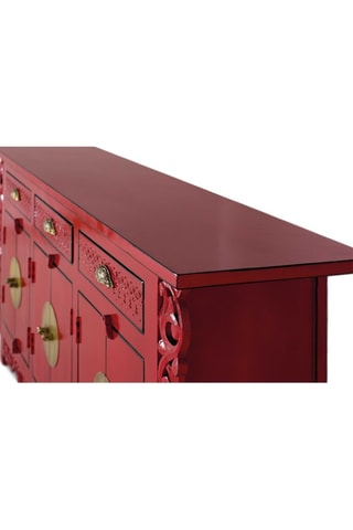 Buffet 6 portes en bois de manguier - 180 x 84 x 40 cm