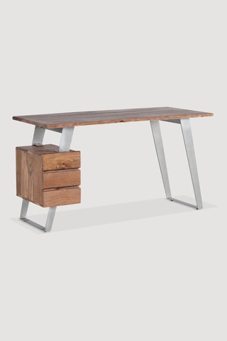 Bureau 3 tiroirs en acacia - 80 x 147 x 63 cm