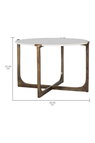 Table basse en marbre - 71 x 46 x 71 cm