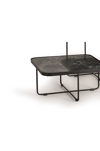 3 tables basses en marbre - 60 x 28/38/48 x 60 cm