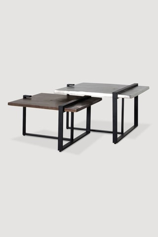 2 tables basses - 69 x 36 x 69 cm / 80 x 43 x 74 cm