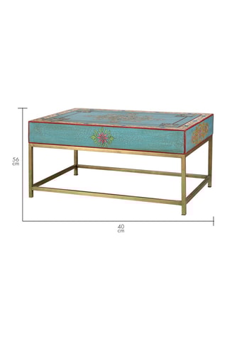 Table basse - bleu et naturel