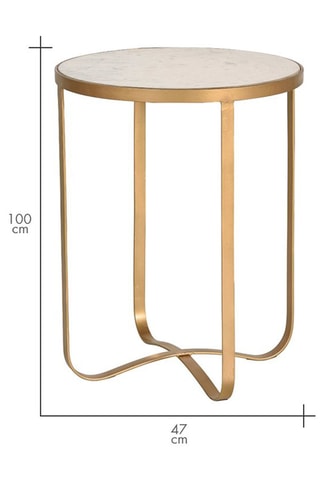 Table d'appoint - Blanc et doré