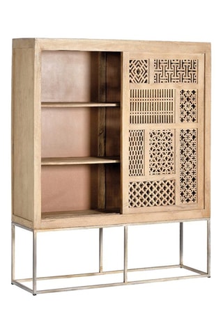 Meuble de rangement 2 portes en teck - 140 x 170 x 40 cm
