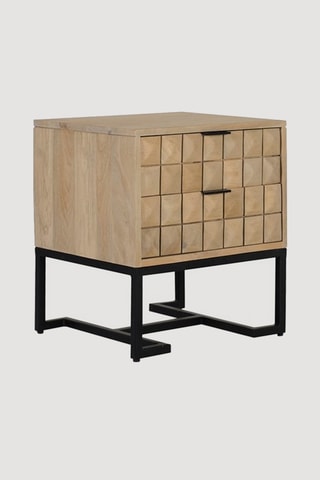 Table de chevet 2 tiroirs en manguier - 45 x 50 x 47 cm