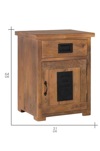 Table de chevet en bois de manguier - 51 x 64 x 40 cm