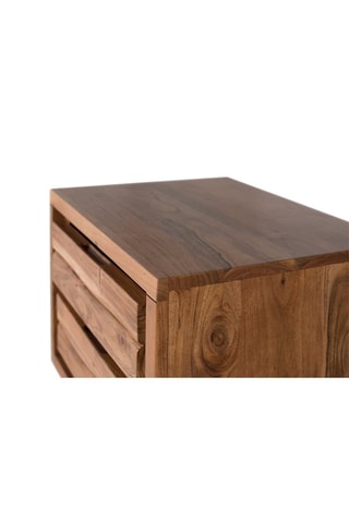 Table de chevet 2 tiroirs en acacia - 56 x 50 x 50 cm