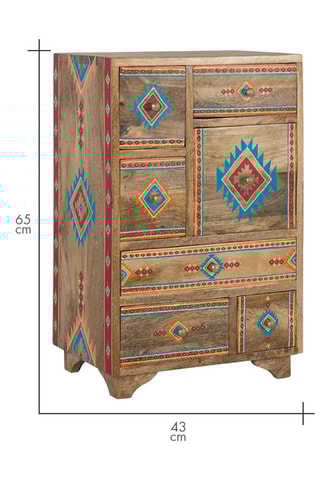 Table de chevet en bois de manguier - 65 x 43 x 29 cm