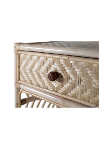 Table de chevet en rotin - 50 x 60 x 40 cm