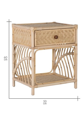 Table de chevet en rotin - 50 x 60 x 40 cm