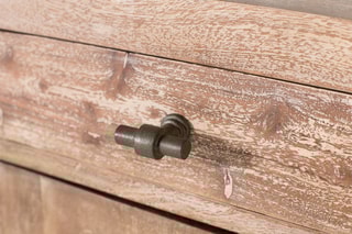 Table de chevet 1 porte en bois recyclé - 50 x 55 x 40 cm