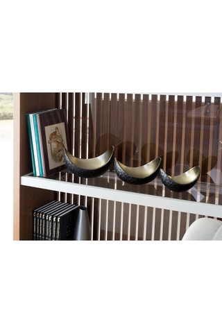 3 bols décoratifs - 17/14/12 cm - Noir et doré