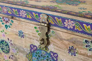 Coffre en bois de manguier - 81 x 40 x 46 cm