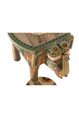 2 tables d'appoint en bois de manguier - 35 x 48 x 35 cm et 18 x 19 x 27 cm