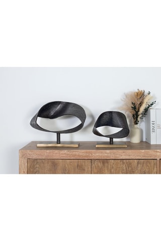 2 sculptures - 44 x 33 x 18 cm - Noir et doré