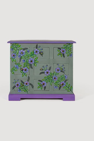 Commode 9 tiroirs en manguier - 71 x 61 x 31 cm