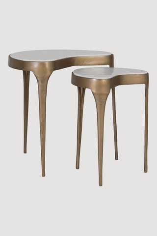 2 tables d’appoint gigognes en manguier massif