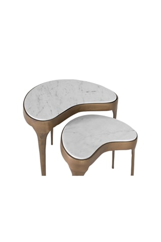 2 tables d’appoint gigognes en manguier massif