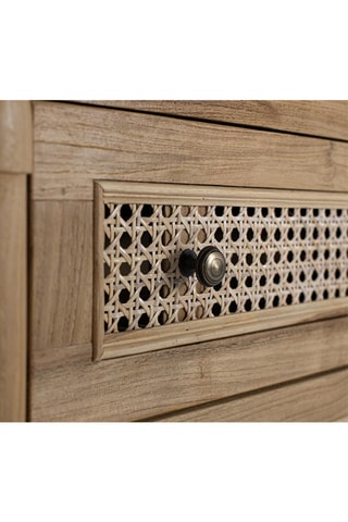 Commode 3 tiroirs en teck - 80 x 85 x 40 cm