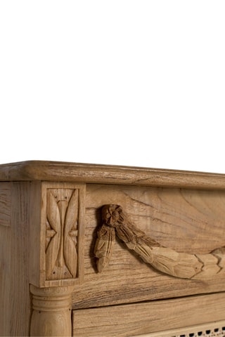 Commode 3 tiroirs en teck - 80 x 85 x 40 cm