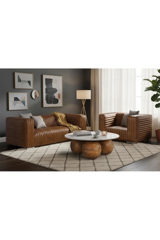 Fauteuil - Marron - En cuir