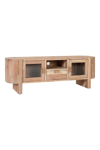 Meuble TV 2 portes en acacia et manguier - 149 x 51 x 40 cm
