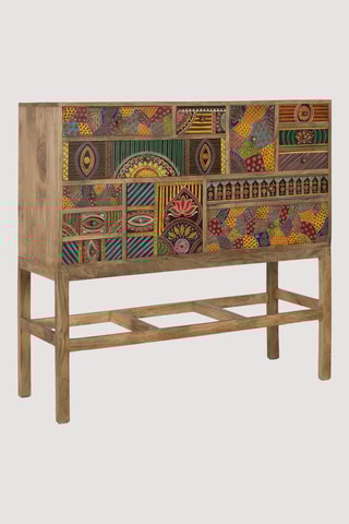 Console 13 tiroirs en manguier - 100 x 105 x 36 cm