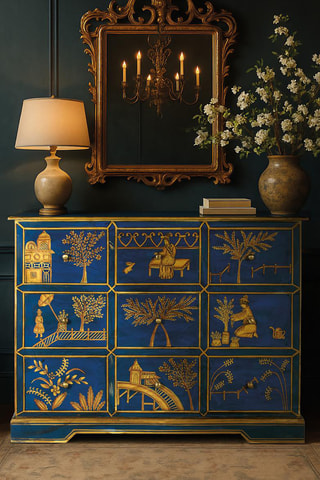 Commode 9 tiroirs en manguier - 120 x 90 x 40 cm