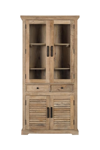 Vitrine 4 portes en manguier - 90 x 180 x 40 cm