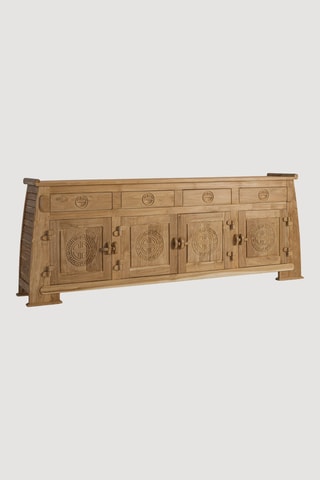 Buffet 4 portes en teck - 202 x 78 x 38 cm