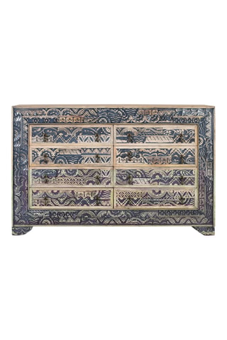 Commode 8 tiroirs en manguier - 150 x 95 x 40 cm