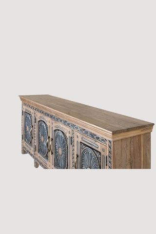 Buffet 4 portes en teck - 217 x 93 x 49 cm