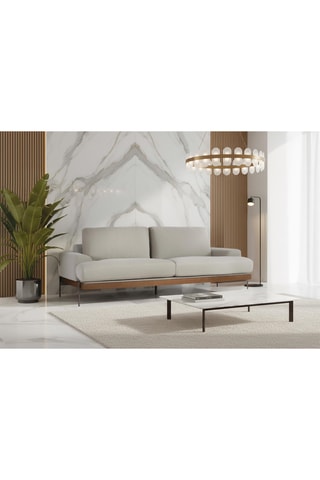 Canapé - Gris clair - 3 places - En lin