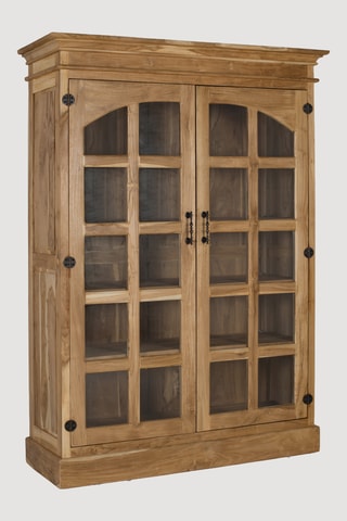 Vitrine 2 portes en teck - 130 x 180 x 45 cm