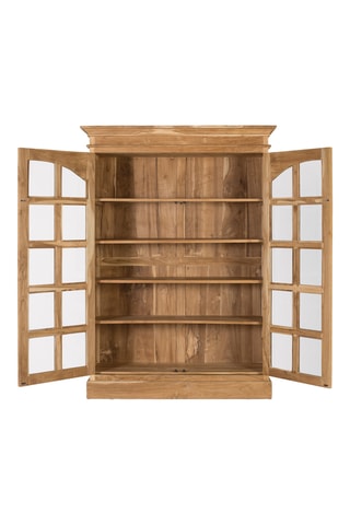 Vitrine 2 portes en teck - 130 x 180 x 45 cm