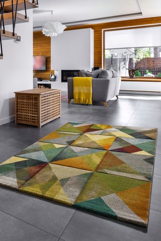 Alfombra Matrix 21 - Mostaza y gris