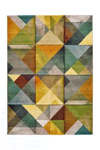 Alfombra Matrix 21 - Mostaza y gris