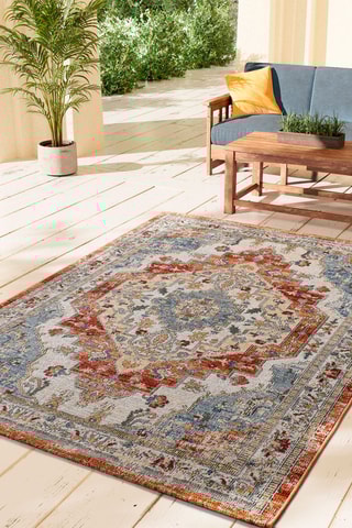 Alfombra Luna - Beige y rojo