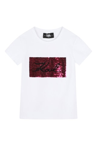 T-shirt in cotone bio - Bianco - Karl Lagerfeld