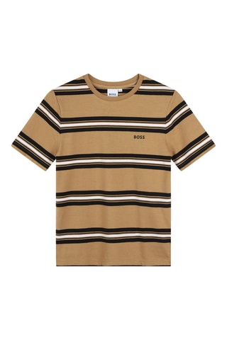 T-shirt - Marrone e bianco - Boss