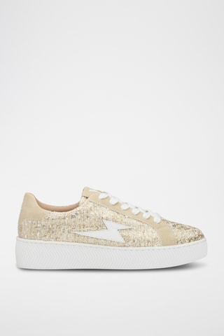 Platform Sneakers Gwen - Goudkleurig en Wit