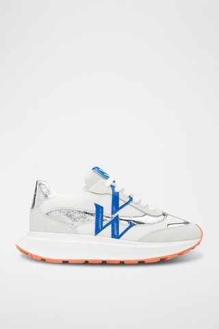 Platform Sneakers Inès - Wit en felblauw 